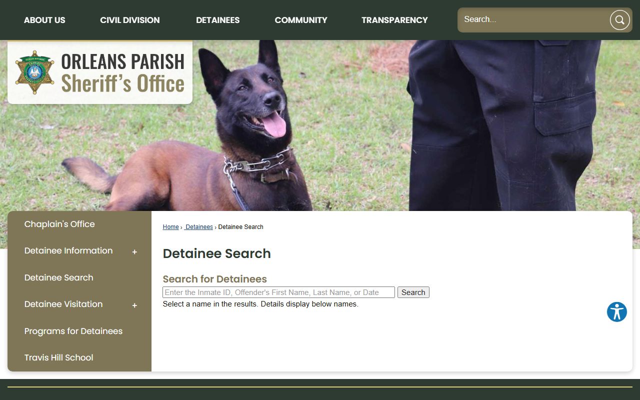 new orleans detainee search portal recent bookings