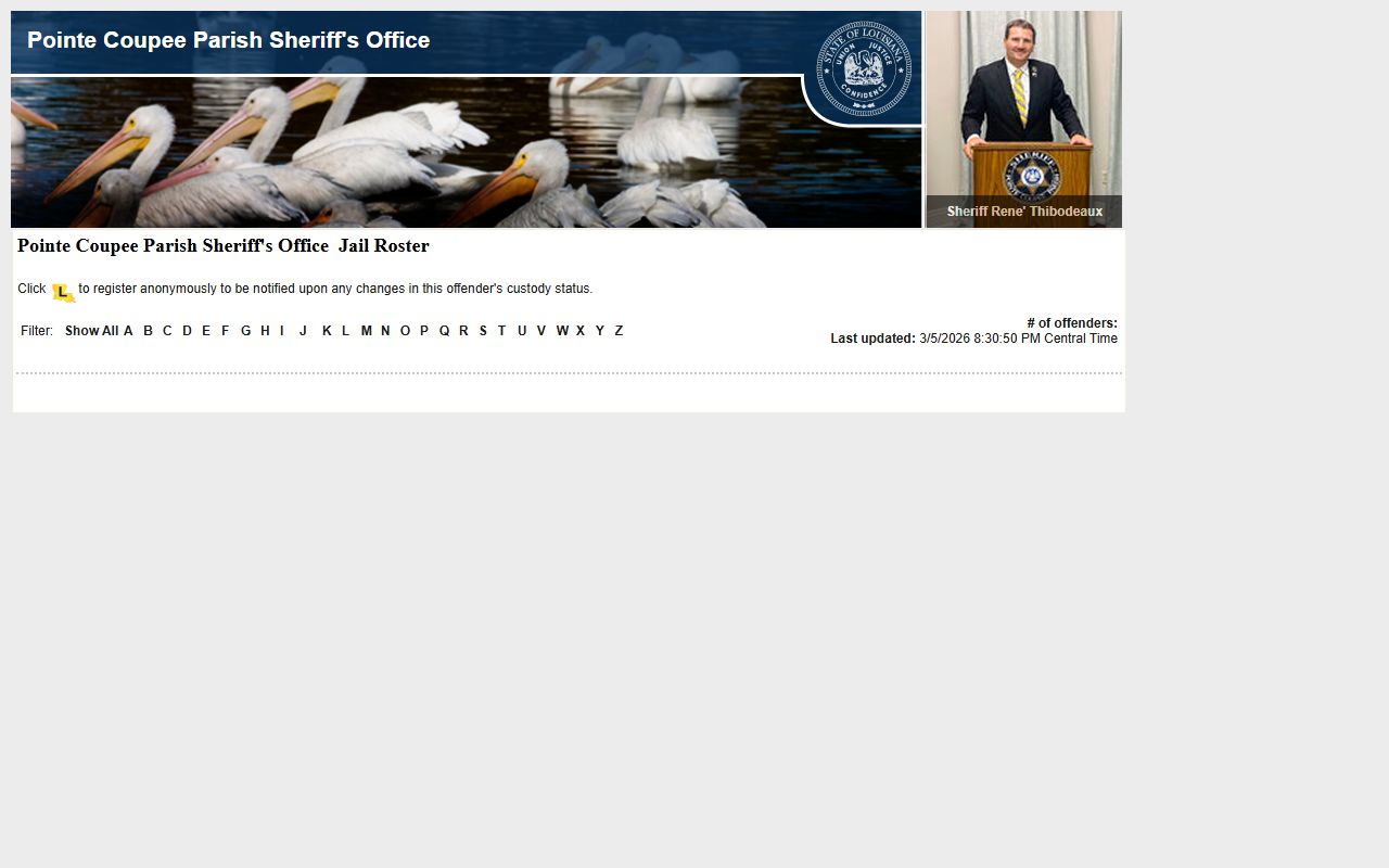 pointe coupee parish sheriff lavine roster pointe coupee parish recent bookings